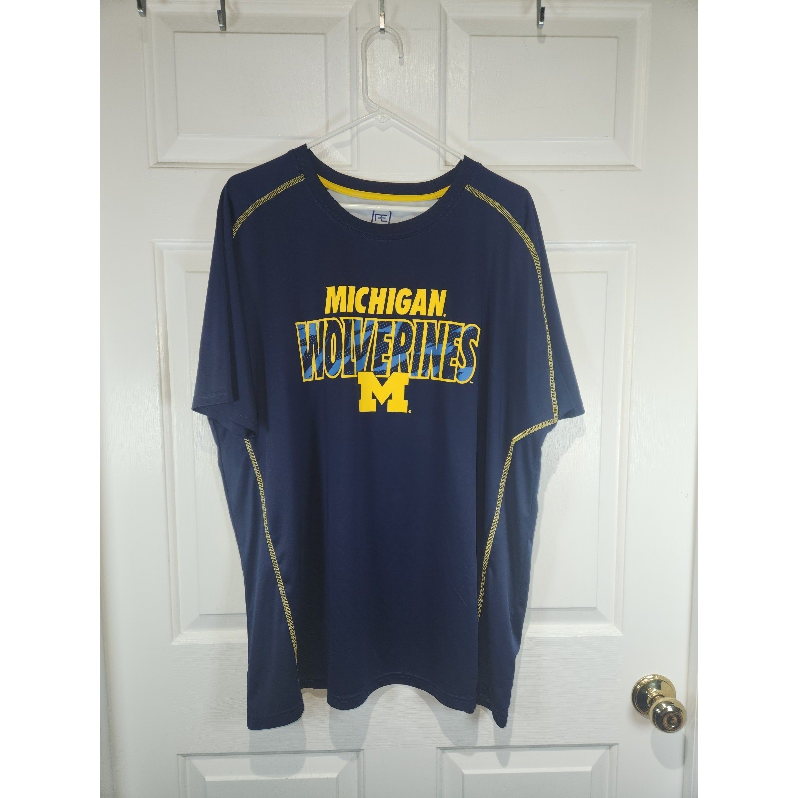 Men's sz 2XL Blue Michigan Wolverine Short Sleeved Athletic T Shirt by ProEdge gallery