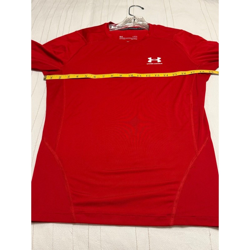 Under Armour HeatGear Compression Long Sleeve Shirt Men's Large Red Base Layer gallery
