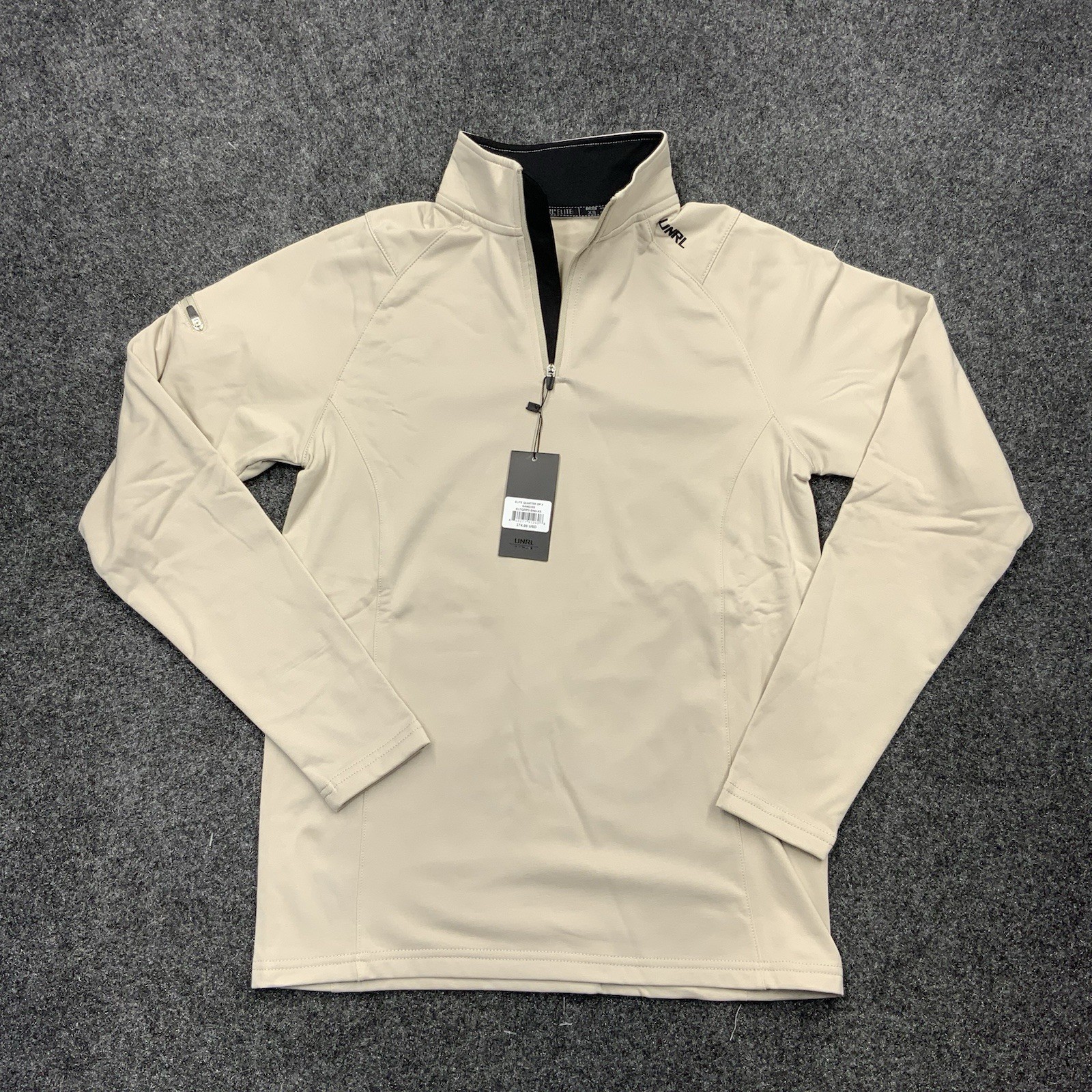 New UNRL Quarter Zip Pullover Men Athletic Performance Golf Lightweight XS Tan gallery