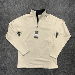 New UNRL Quarter Zip Pullover Men Athletic Performance Golf Lightweight XS Tan