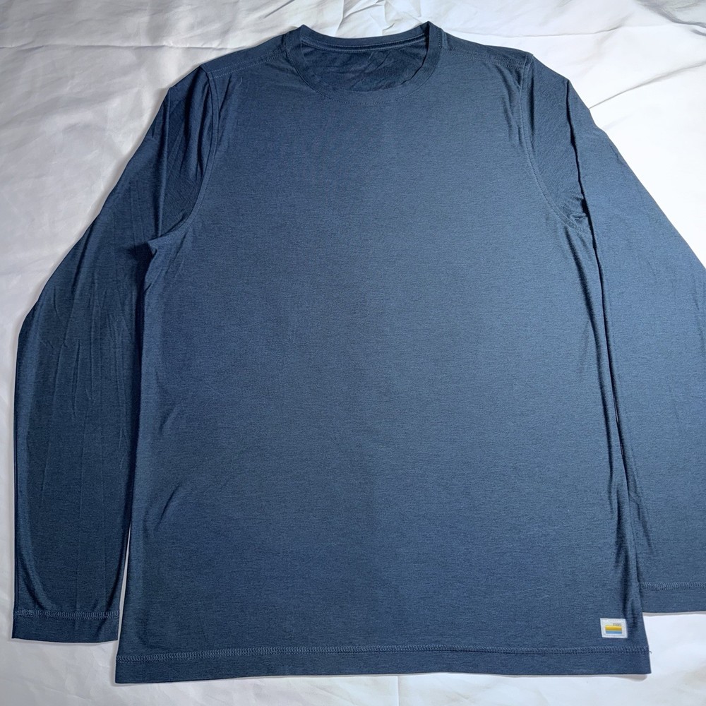 Vuori Long Sleeve Strato Tech Tee Navy Heather Men’s Sz Medium