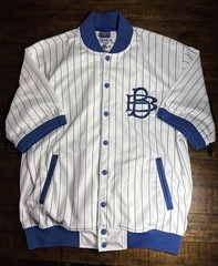 Badboy Baseball Jersey Vintage Blue & White Pin Stripe Men’s Large 1993 Snaps