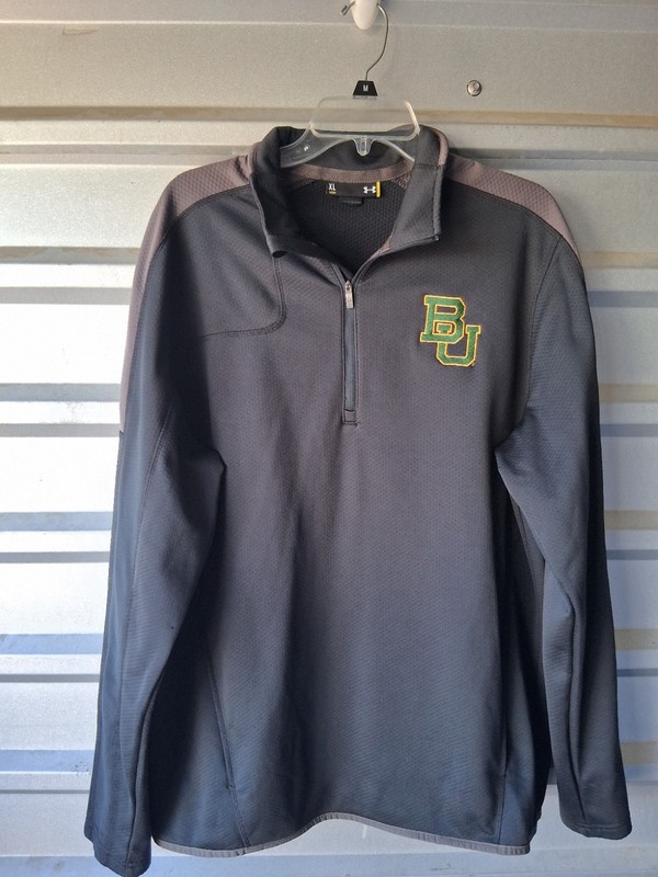 UNDER ARMOUR 1/4 Zip Pullover Men's XL Baylor Bears Loose Green Logo Basketball gallery