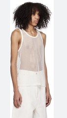 Ami Alexandre Mattiussi Men’s White Mesh Tank Top Size S Cream