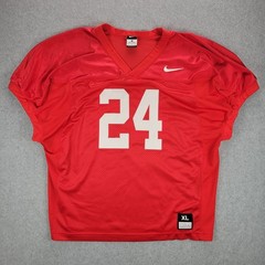 Nike Football Practice Jersey Mens XL Red Number 24 Mesh V-Neck Athletic OSU