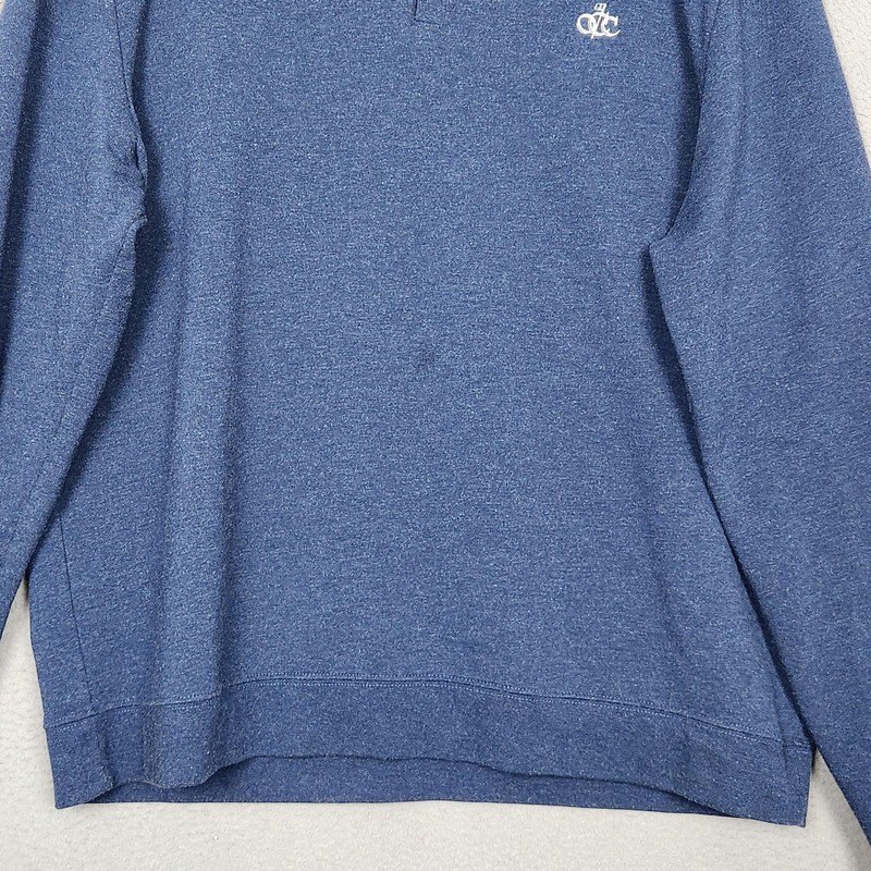 Holderness & Bourne Harper Pullover Mens XL Blue Heathered Atlantic 1/4 Zip gallery
