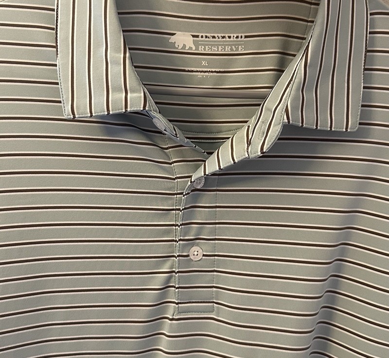 Onward Reserve Performance Golf Polo Shirt Men’s XL Stretch Striped Flaws gallery