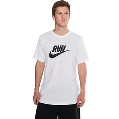 NWT Nike Dri-FIT Run Swoosh T-Shirt S Small White Cotton/Polyester MSRP $35.00