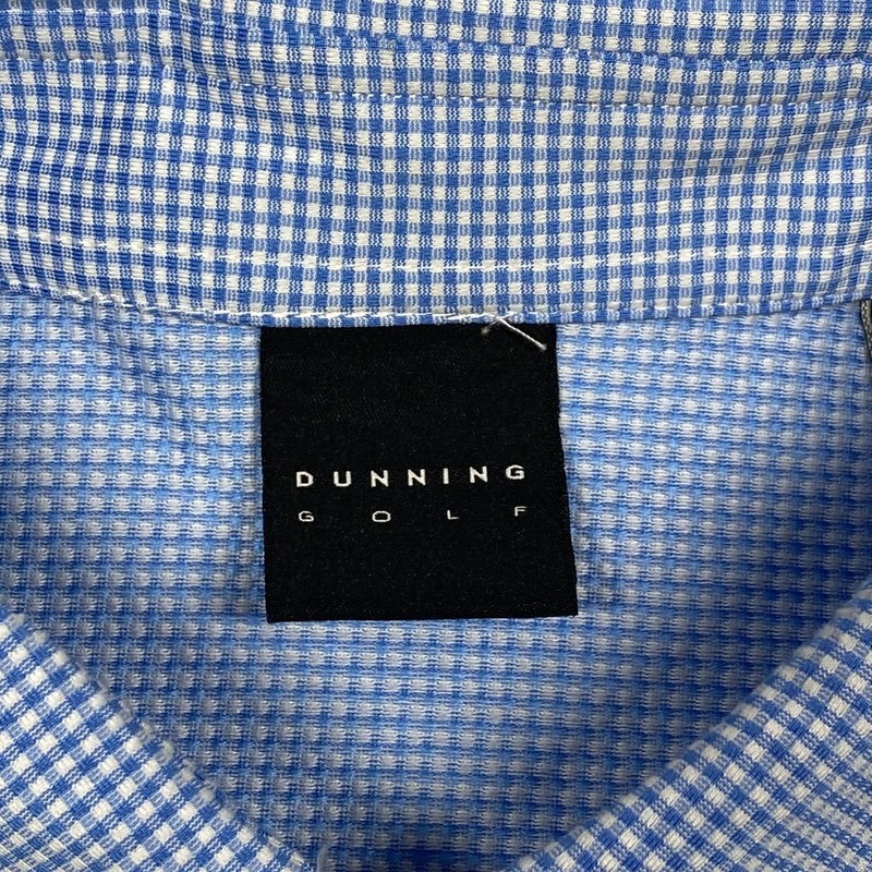 Dunning Golf Polo Shirt Mens Medium Blue Check Short Sleeve gallery
