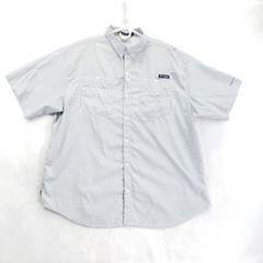 Columbia PFG Super Tamiami Shirt Mens 2XL White Check Omni-Shade Fishing Vented