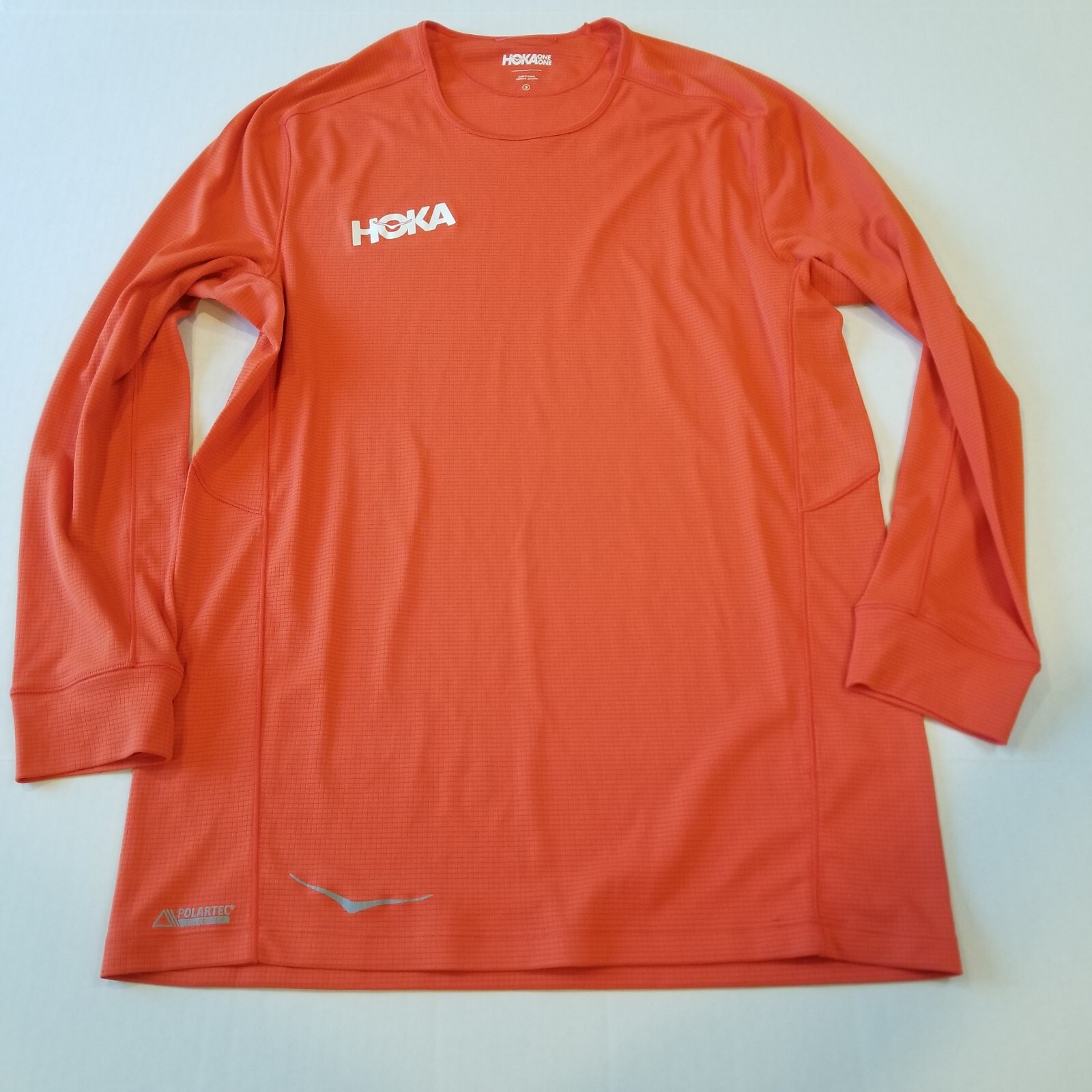 Hoka One One Polartec Power Dry Performance Long Sleeve Shirt Orange Small Men gallery