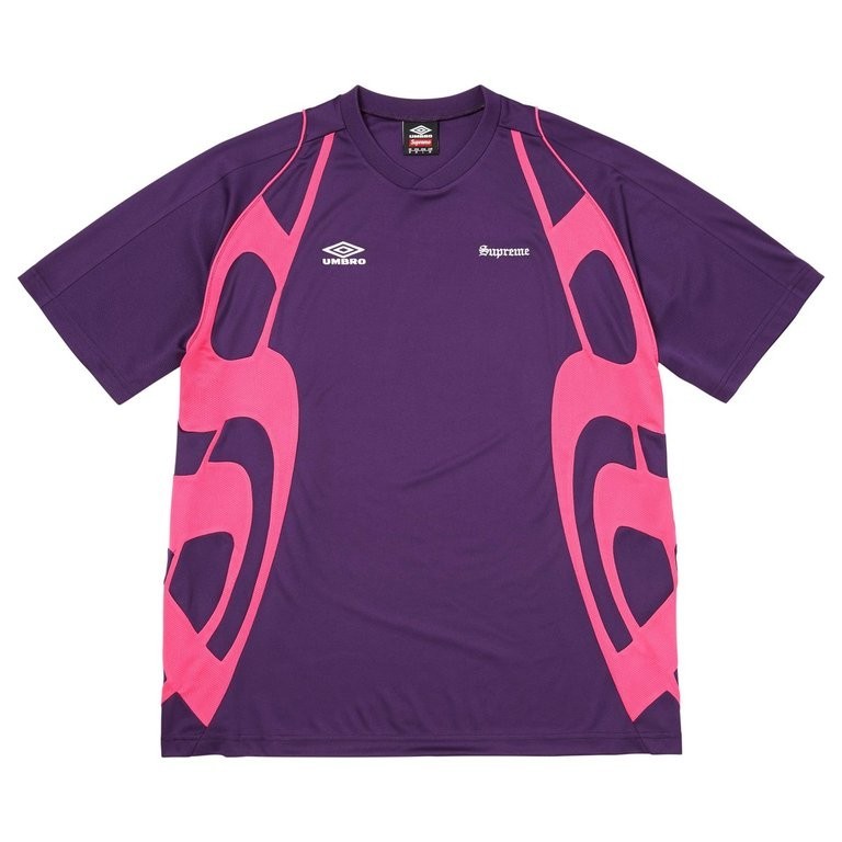 Supreme SS26 Umbro Old English Soccer Jeresy Purple Size Small New Rare IN HAND gallery
