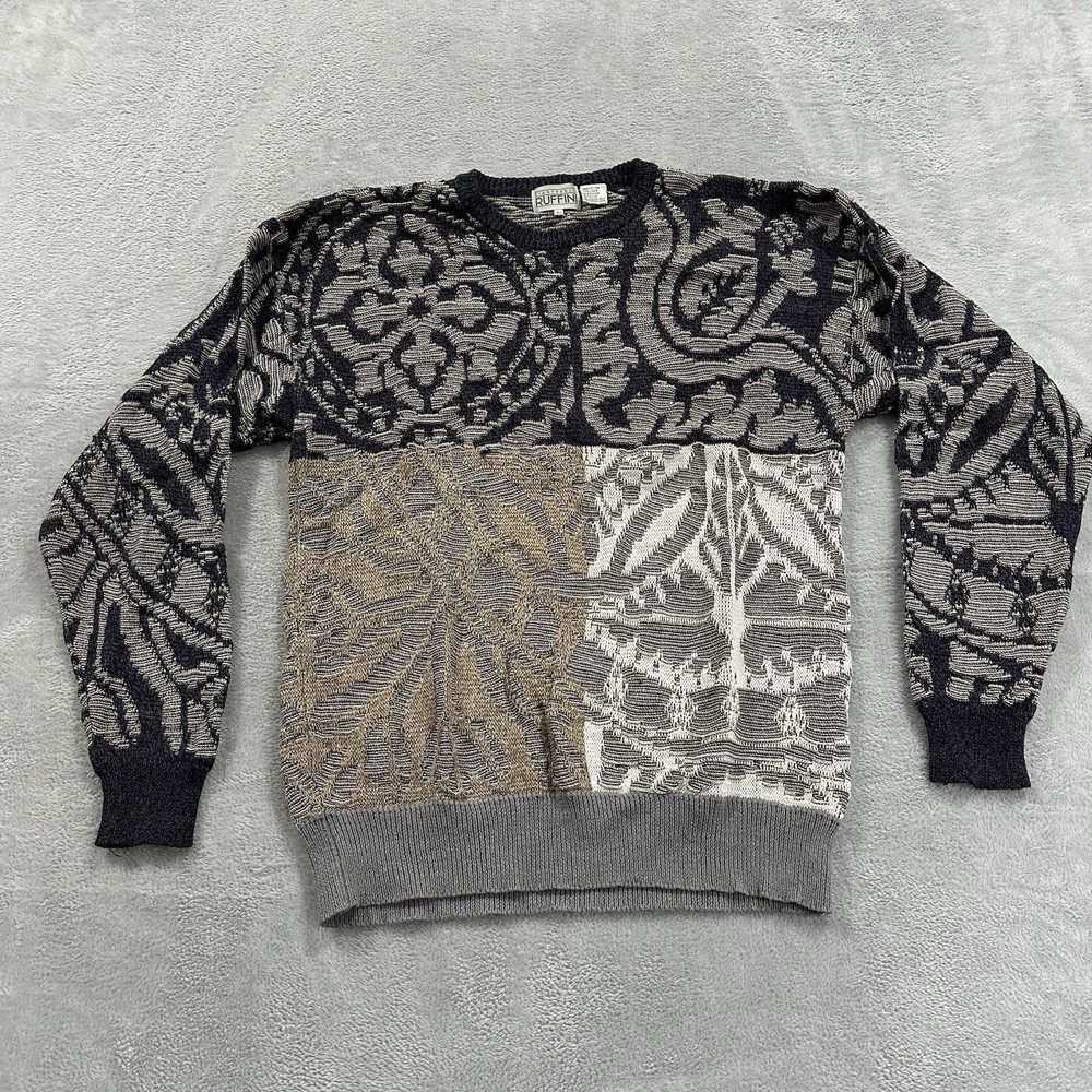 Vtg Gianfranco Ruffini Sweater Pullover Men Large Multicolor Knit
