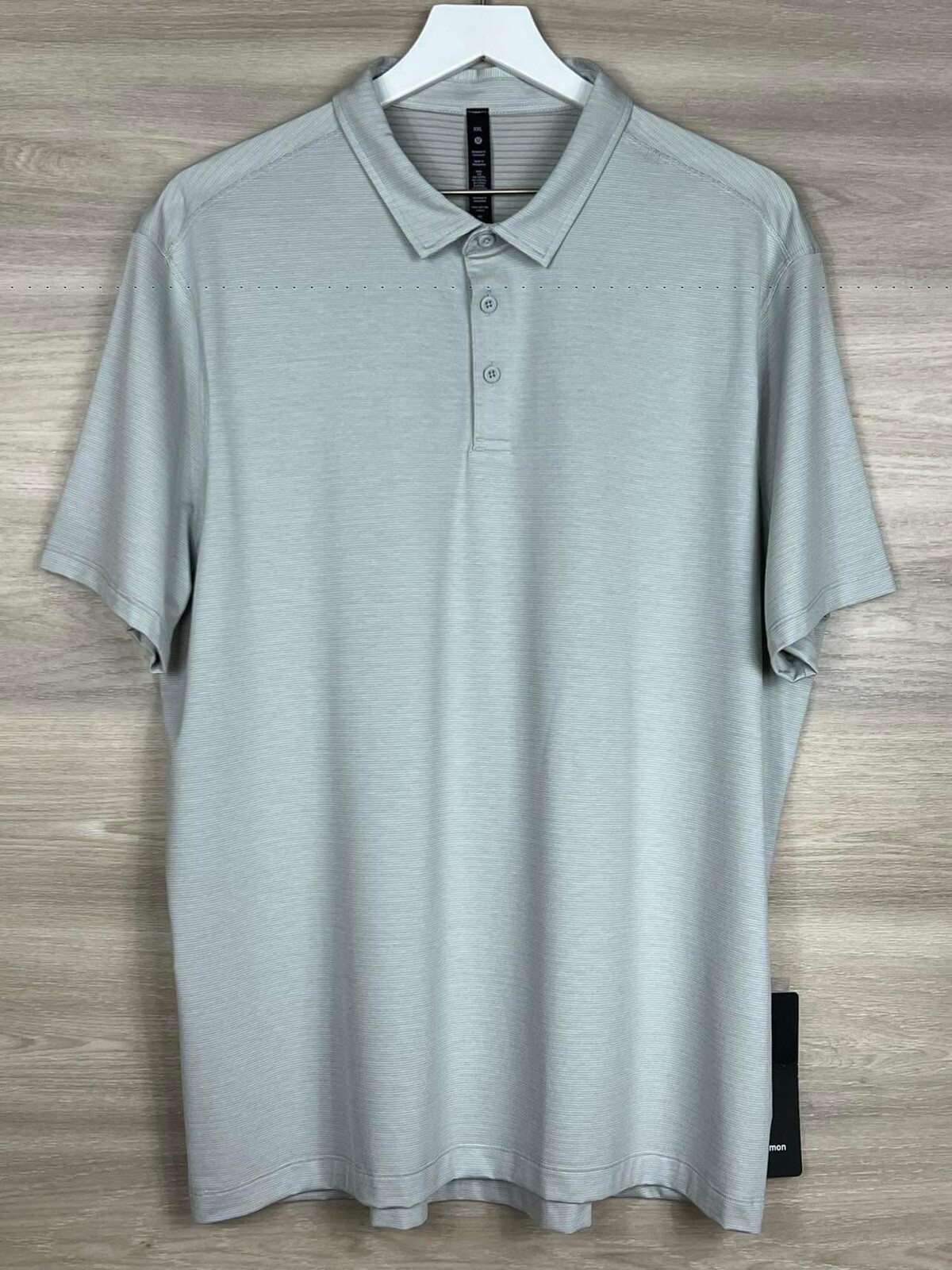 Lululemon Evolution Polo Short Sleeve Size XXL Commission Stripe Seal Grey 80213 gallery