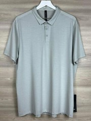 Lululemon Evolution Polo Short Sleeve Size XXL Commission Stripe Seal Grey 80213