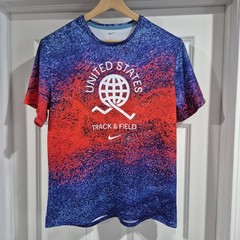 Nike Team USA Track & Field Shirt Mens Medium Blue Olympics Elite Running