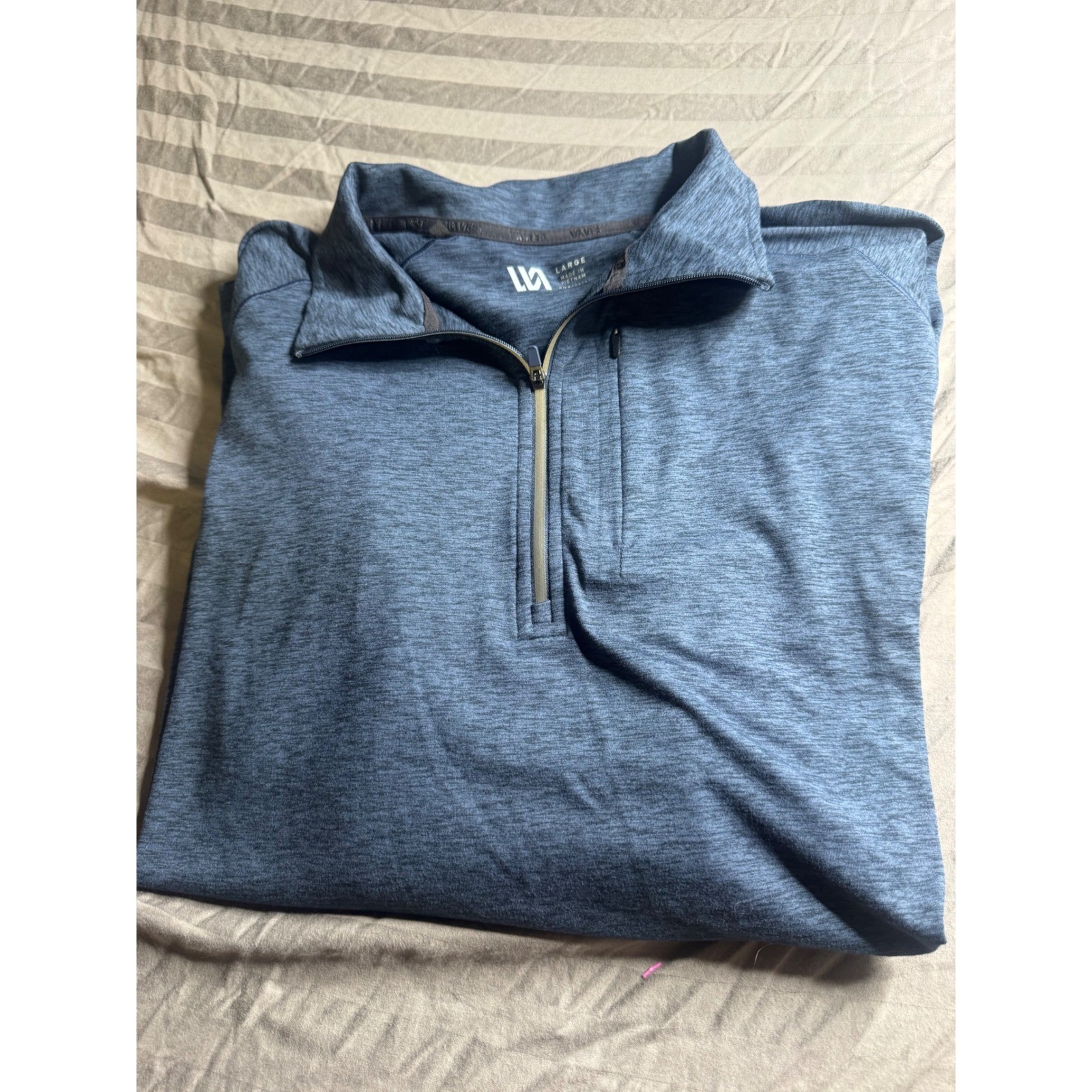 VRST Mens Quarter Zip Pullover Blue Heather Athletic Training Top Large RN104141 gallery