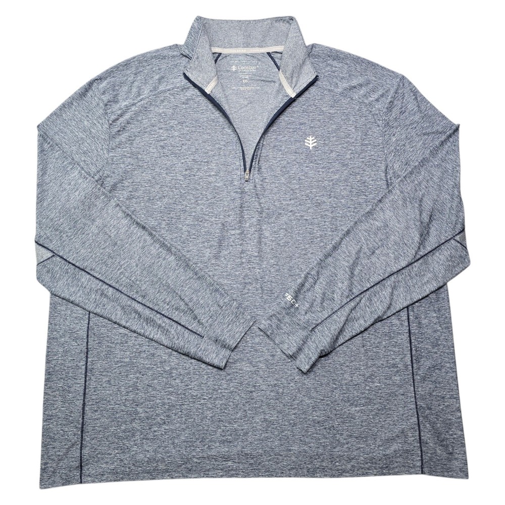 Coolibar Mens 2XL Agility Performance LS 1/4 Zip Pullover Active Shirt UPF 50+