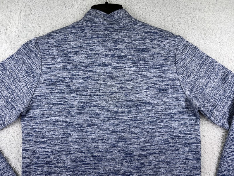 Captain America Sweater Mens Medium Blue Marvel 1/4 Zip Polyester Mock Neck gallery