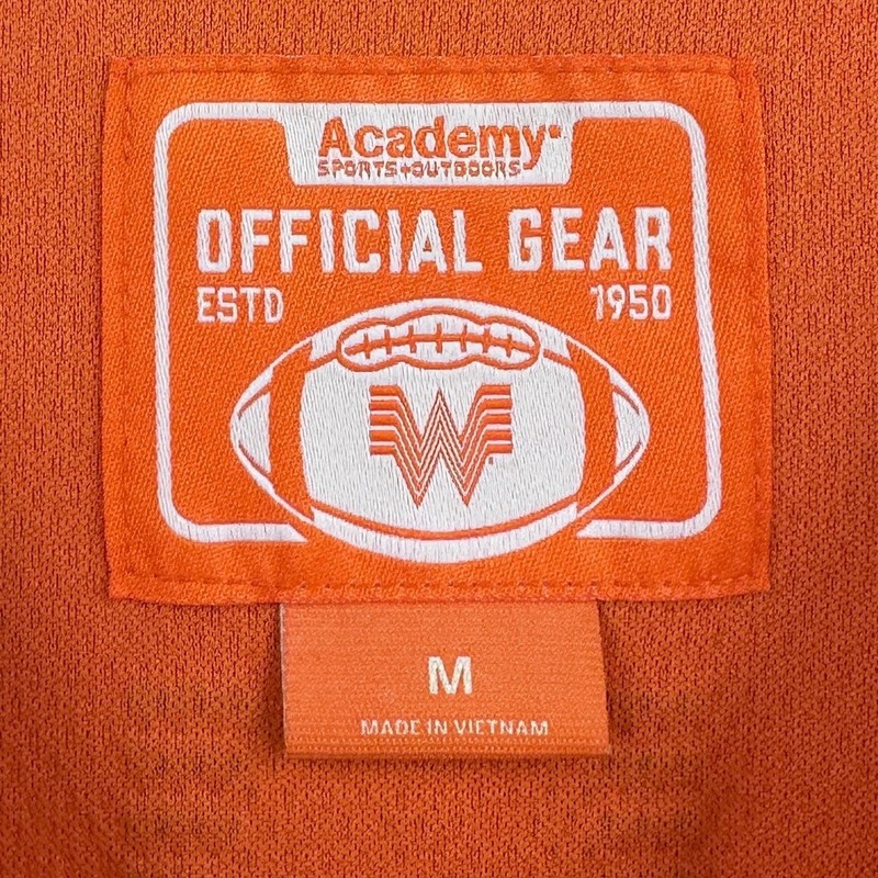 Academy WHATABURGER 75th Anniversary Football Jersey Mens Medium Orange X135 gallery