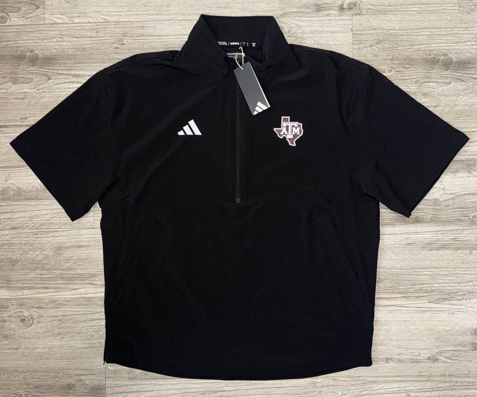 Adidas Texas AM Quarter-Zip Short Sleeve Training Jacket Loose Fit Men’s Size XL gallery