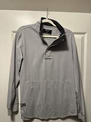 BYLT Elite Fairway Pullover Mens L Light Gray Quarter Snap Long Sleeve