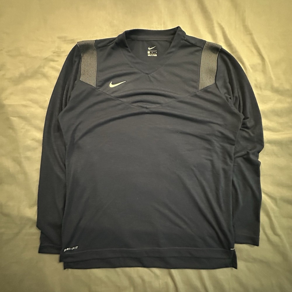 Nike Team Player Long Sleeve UV Shirt Mens Navy Blue CW3539-419 Mens L Dri-Fit