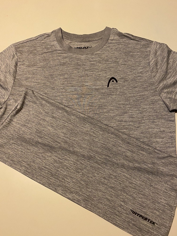 HEAD Men's Hypertek T-Shirt Grey Tennis Workout Small Yonex Badminton Uniqlo