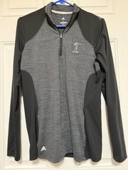 Adidas Golf Gray Black Half Zip Long Sleeve Fleece Mock Neck Pullover Size Med