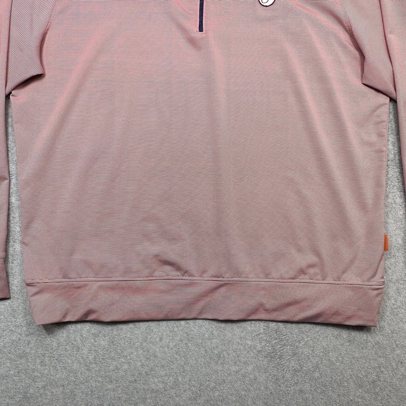 Stitch Golf Sweater Mens Large Red Stripe 1/4 Zip Pullover Performance Stretch gallery