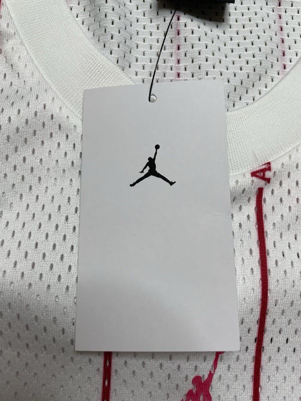 New Air Jordan Basketball Jersey Mens XL White Red Pinstripe gallery