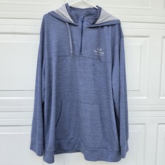 Realtree Fishing Blue Hoodie Shirt Long Sleeve Size XXXL Vented 1/4 Zip