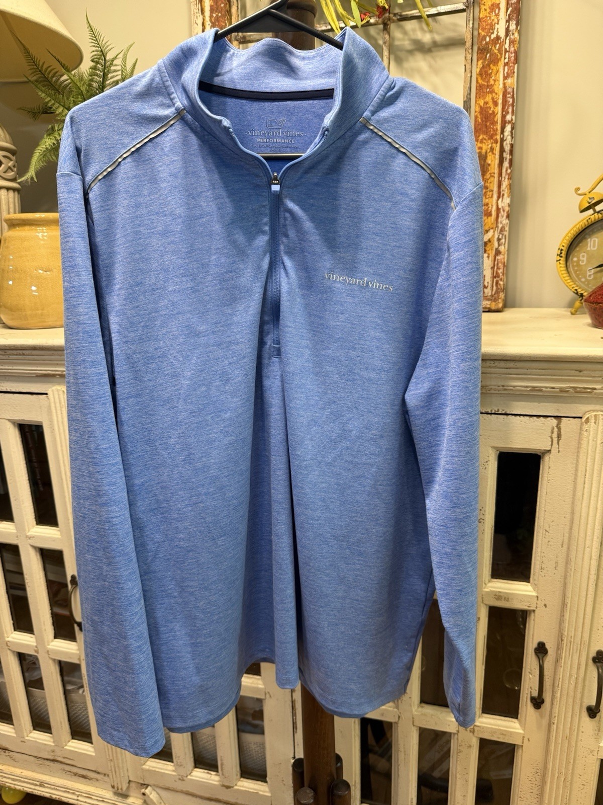 Vineyard Vines Performance Men's Blue XL 1/4 Zip Mock Neck Pullover Top gallery