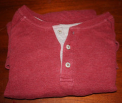 Eddie Bauer Men’s Long Sleeve Henley Pullover Dark Red Heather Size L