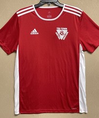 NWT Adidas Climalite #1 Tri-Town United Soccer Jersey Mens M Red White Strips