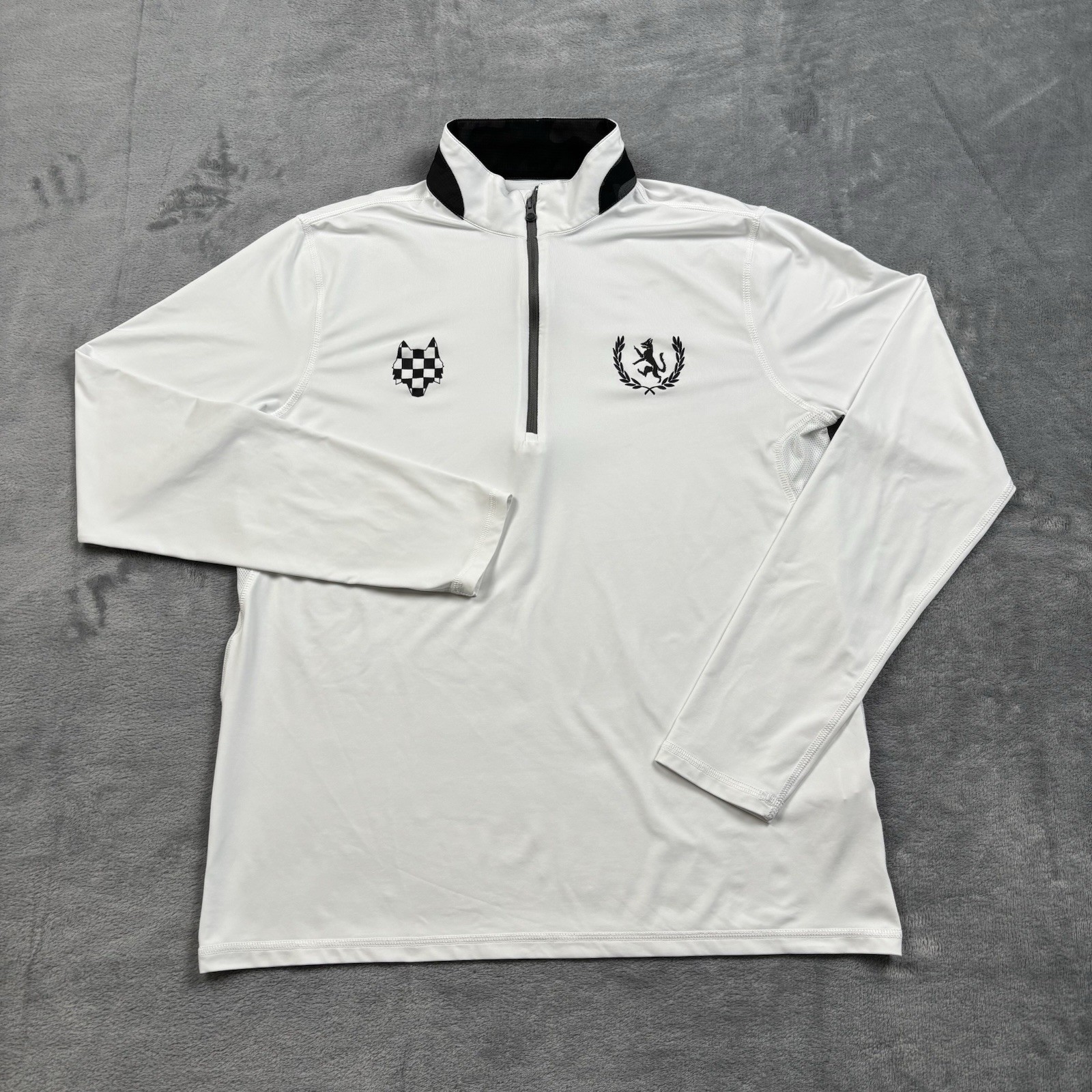 Greyson Apex GC Guide Sport Quarter Zip White Golf Pullover Mens Medium LIV Team gallery
