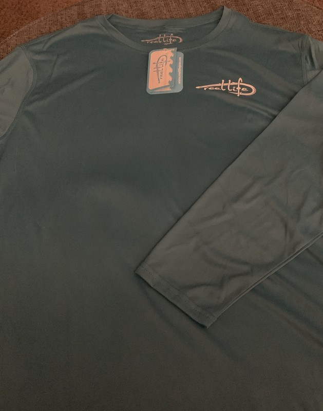 Nwt Reel Life Sun Ray Defender LS Fishing Shirt Mens Size XXL Etched Waves D24 gallery