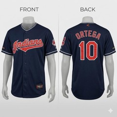 Vtg Cleveland Indians Jersey Chief Wahoo Ortega 10 Y2K MLB Streetwear L