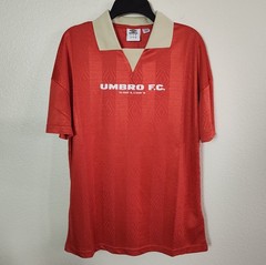 Umbro F.C. Men’s Jersey Red And Beige Collar Size Small