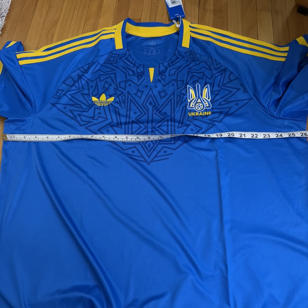 adidas men Ukraine 26 Away Blue Jersey soccer NWT $130