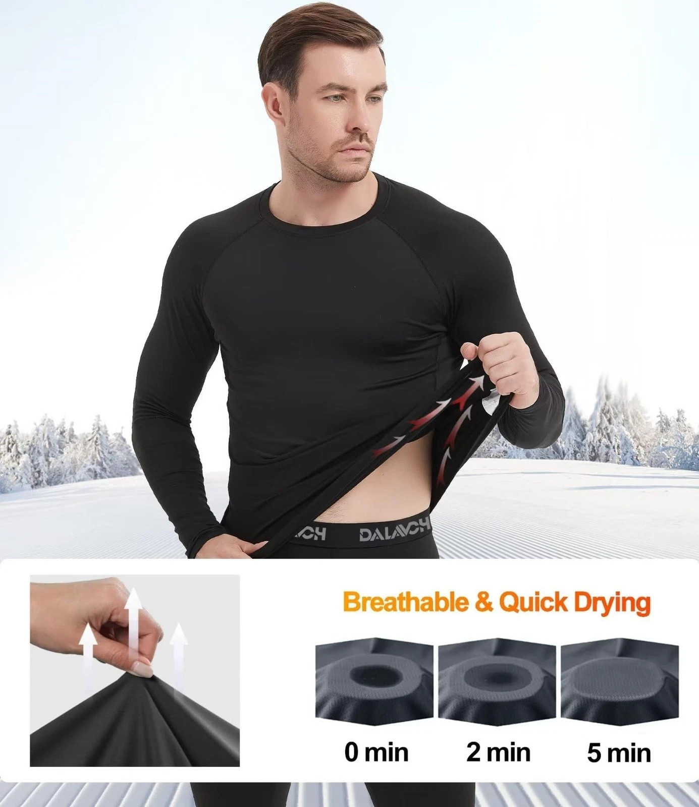 5 Pack Thermal Compression Shirts for Men Long Sleeve Running Gear Undershirt... gallery