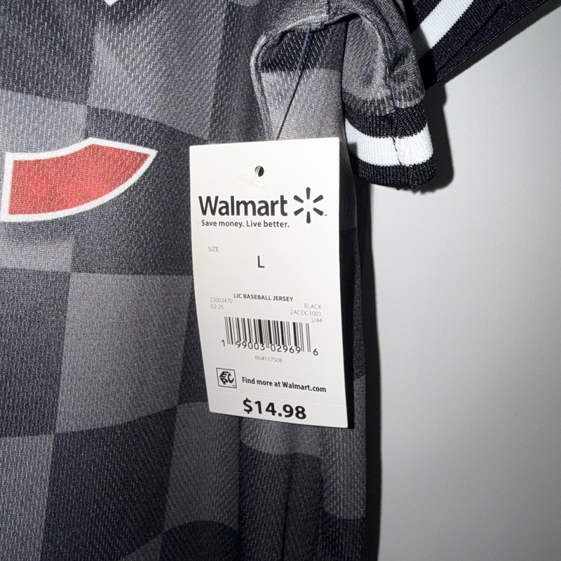 AC/DC Men’s Licensed Baseball Jersey Checkered Print Size L gallery