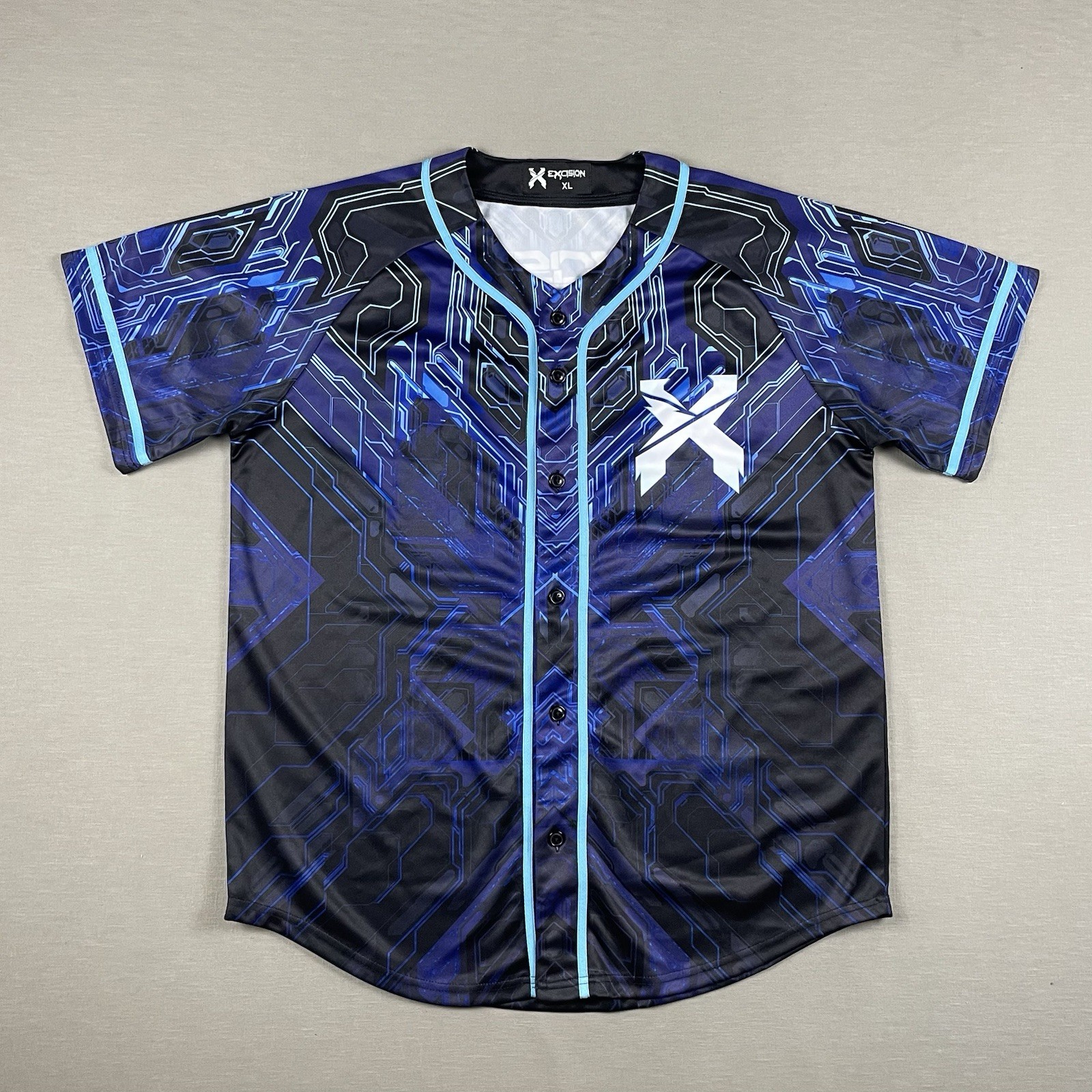 EXCISION Baseball Jersey Men’s Size XL EDM Music Base Canyon Purple Black White gallery