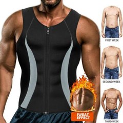Men Sauna Sweat Vest Body Shaper Thermo Waist Trainer Gym Workout Tank Top Shirt