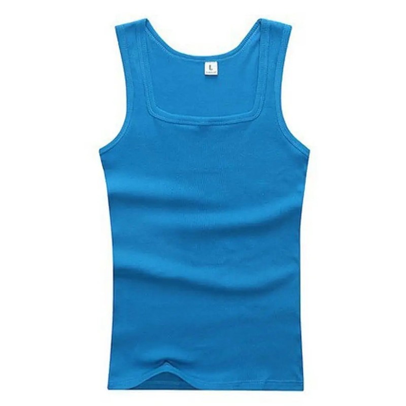 Hot Solid Color T Shirt For Men Summer Cotton Oversized T-shirt Men's Tank Top S gallery