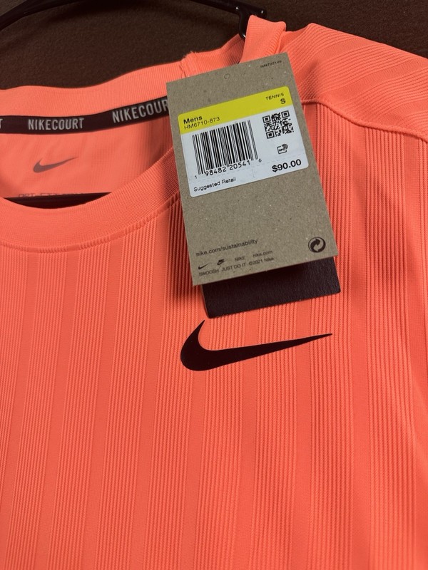 Nike Court Dri-FIT ADV Tennis Slam T-Shirt - Bright Mango - HM6710 873 - Small gallery