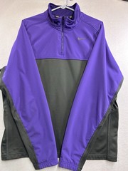 Nike Therma-FIT Men’s 1/4 Zip Mock Neck Colorblock Pullover Size XL Purple/Black