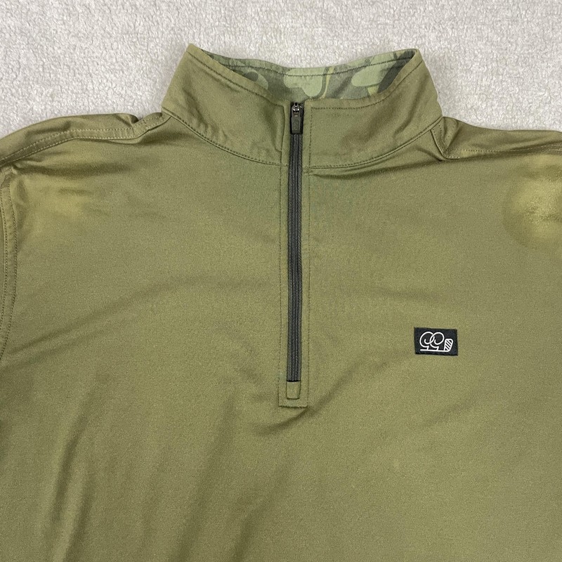 Good Good Golf Pullover Mens Medium Olive Green Quarter Zip Performance Stretch gallery
