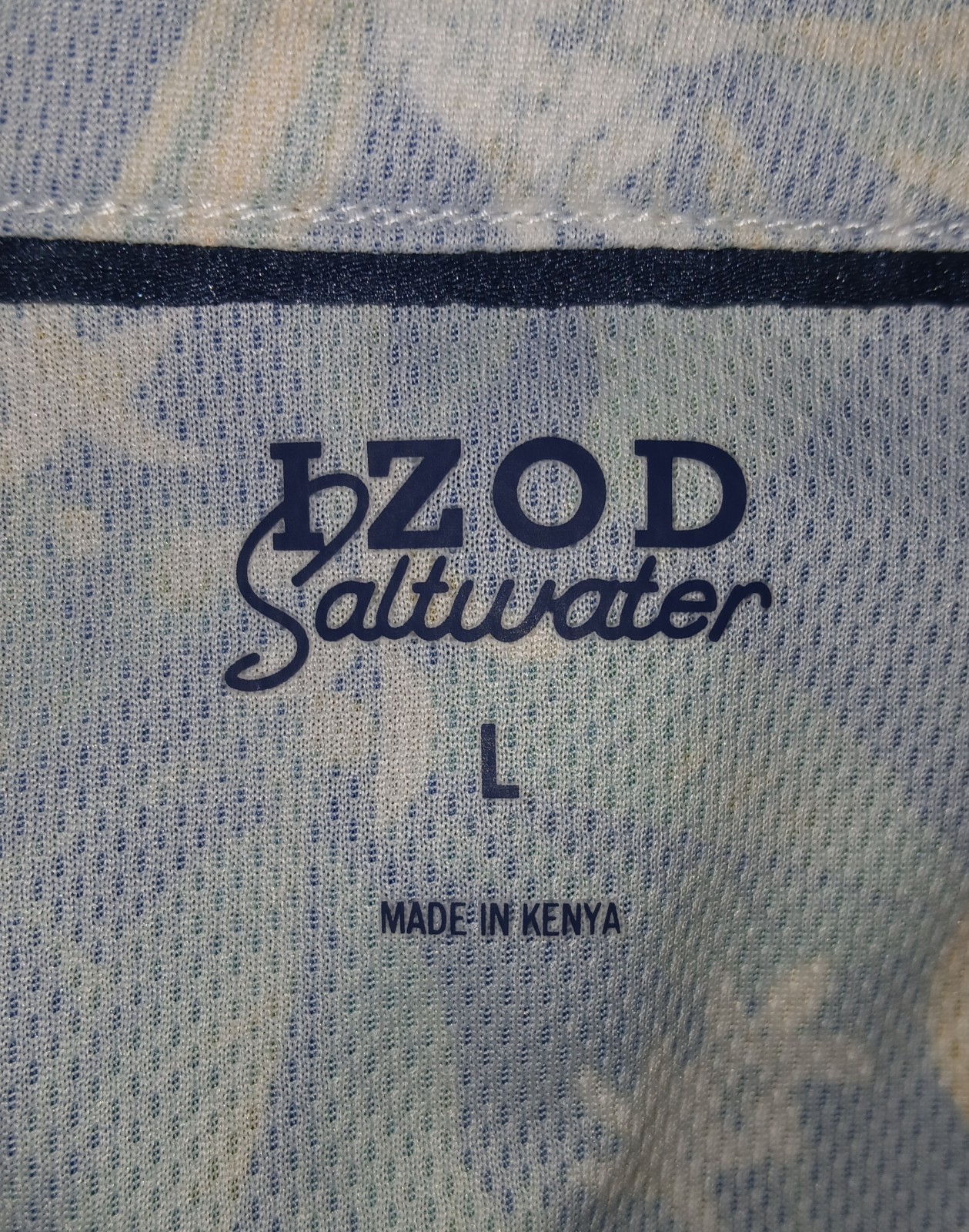 IZOD Saltwater Mens Fishing Performance Mesh Cruise Short Sleeve Polo Shirt L gallery