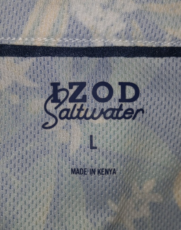 IZOD Saltwater Mens Fishing Performance Mesh Cruise Short Sleeve Polo Shirt L gallery